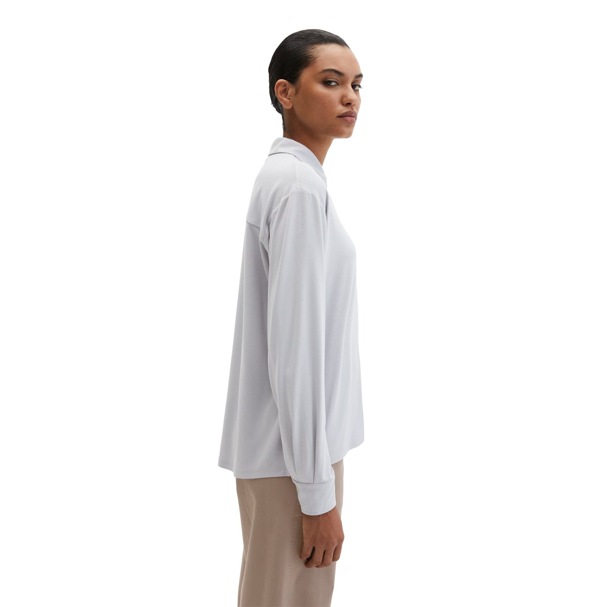Blouse en jersey loose en LENZING™ ECOVERO™ gris, MARC O'POLO