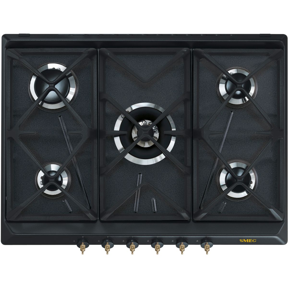 Plaque gaz SRV876AOGH noir, SMEG