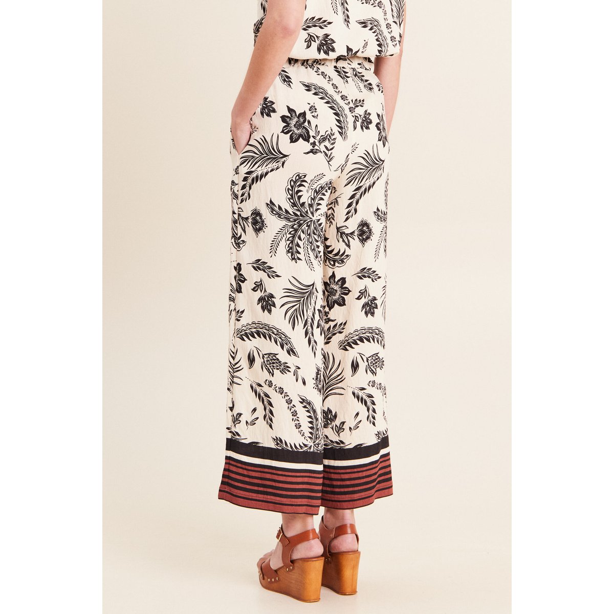 Pantalon large taille haute noir, BREAL