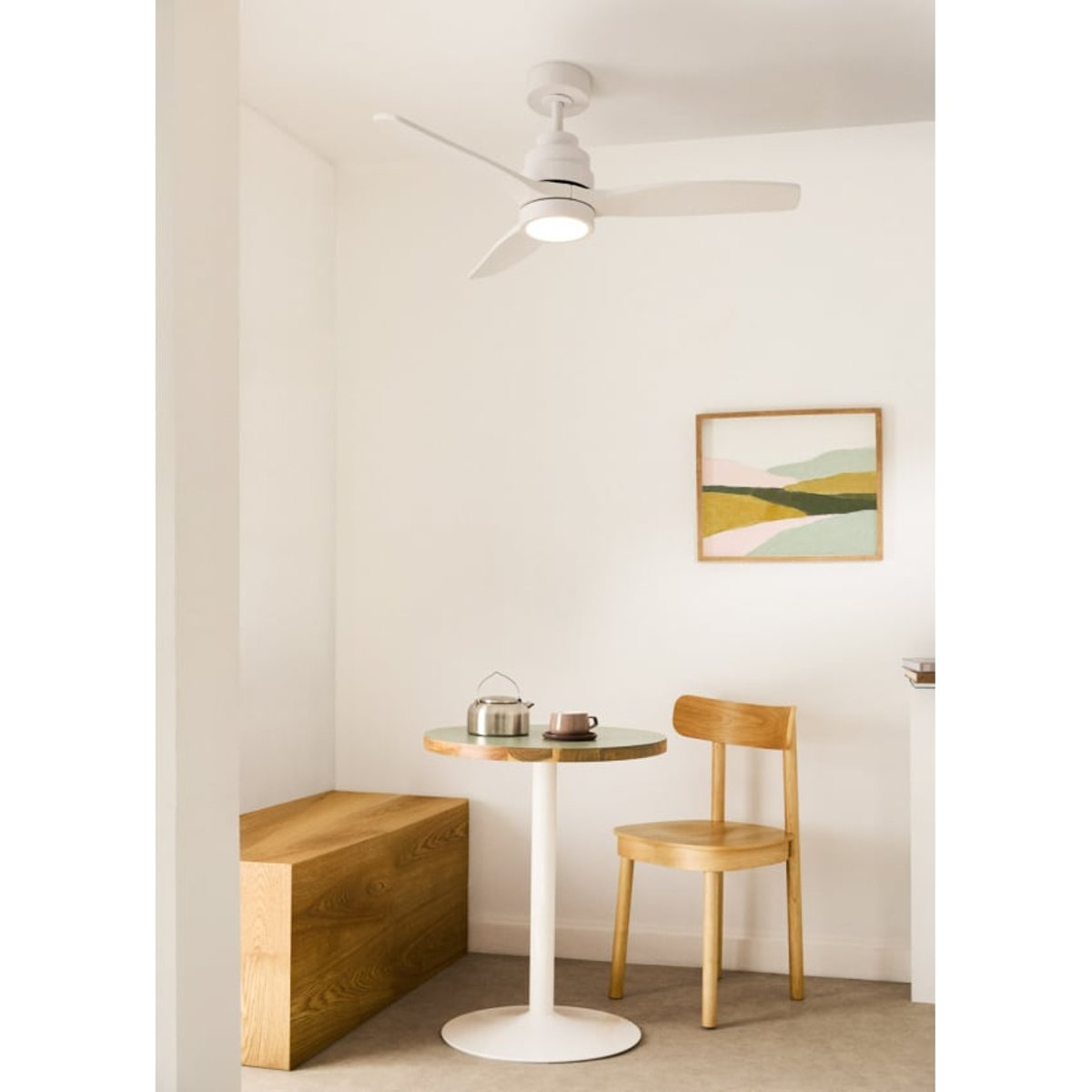 Ventilateur de plafond avec pales en ABS technique avec lumière et télécommande WIND STYLANCE blanc/blanc, CREATE
