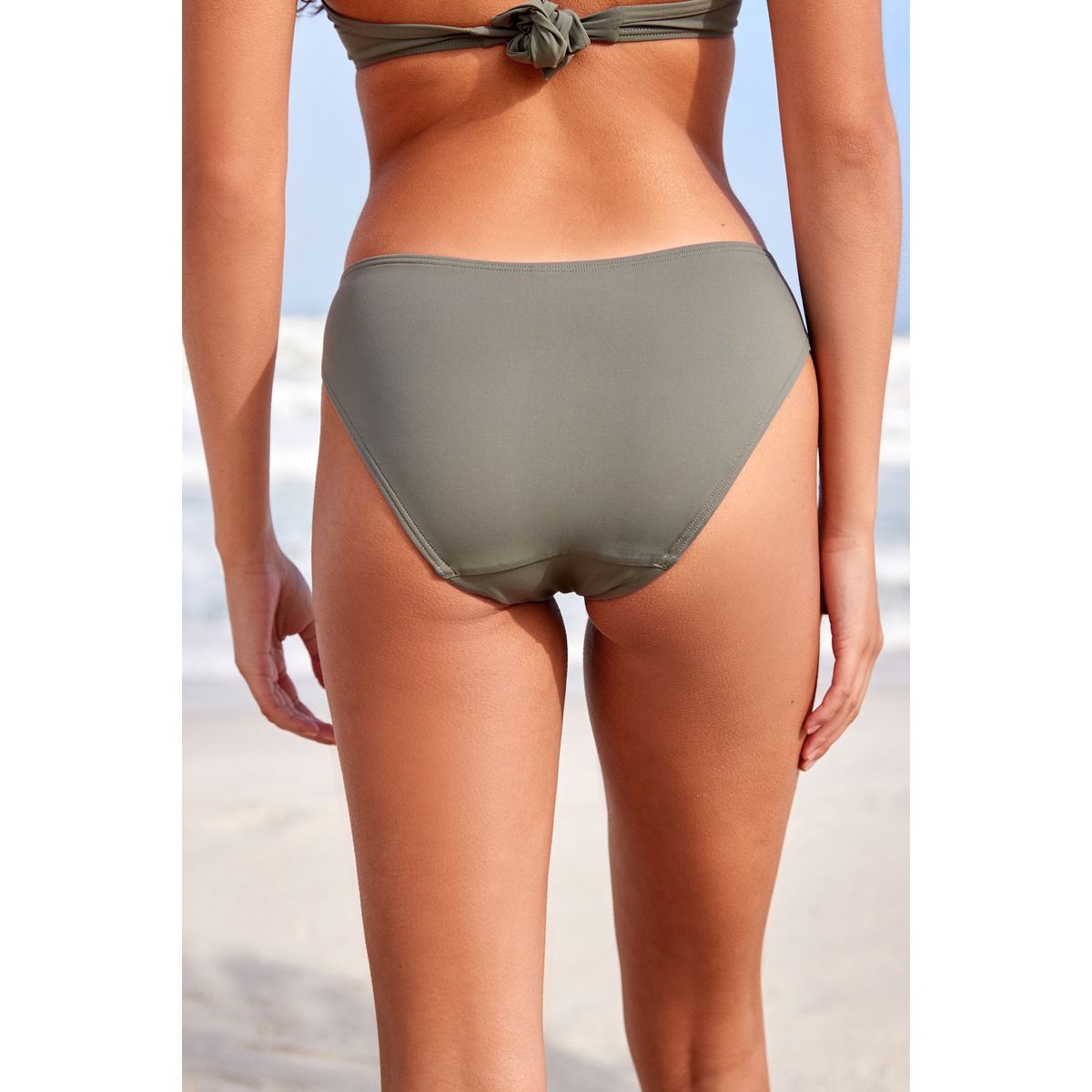 Bas de bikini échancré vert kaki, NEXT