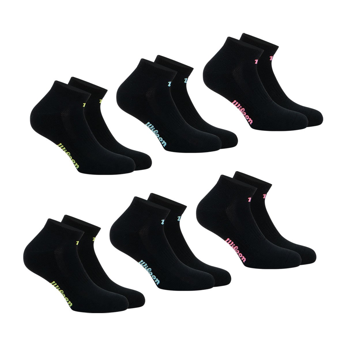Chaussettes basses, Lot de 6 paires, ESSENTIEL noir-noir-noir-noir-noir-noir, WILSON