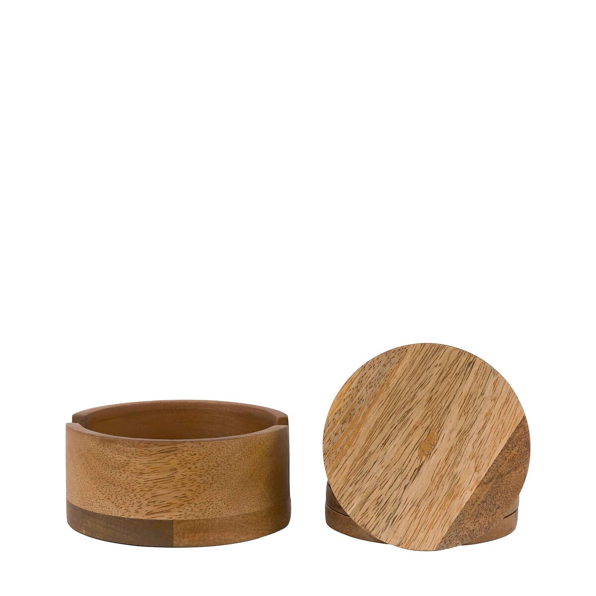 Set of 4 Mango Wood Coasters brown , ÉDITÉ
