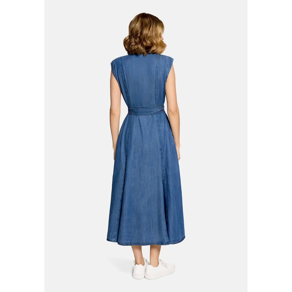 Robe en jean à poches extérieures bleu, CARTOON