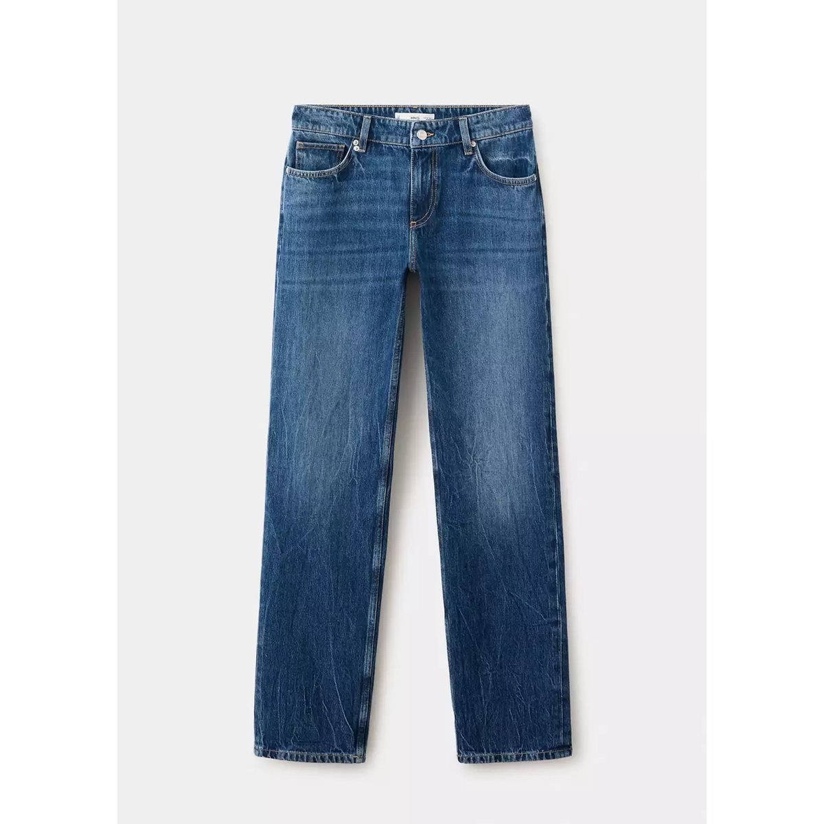 Jean slim taille classique bleu foncé, MANGO