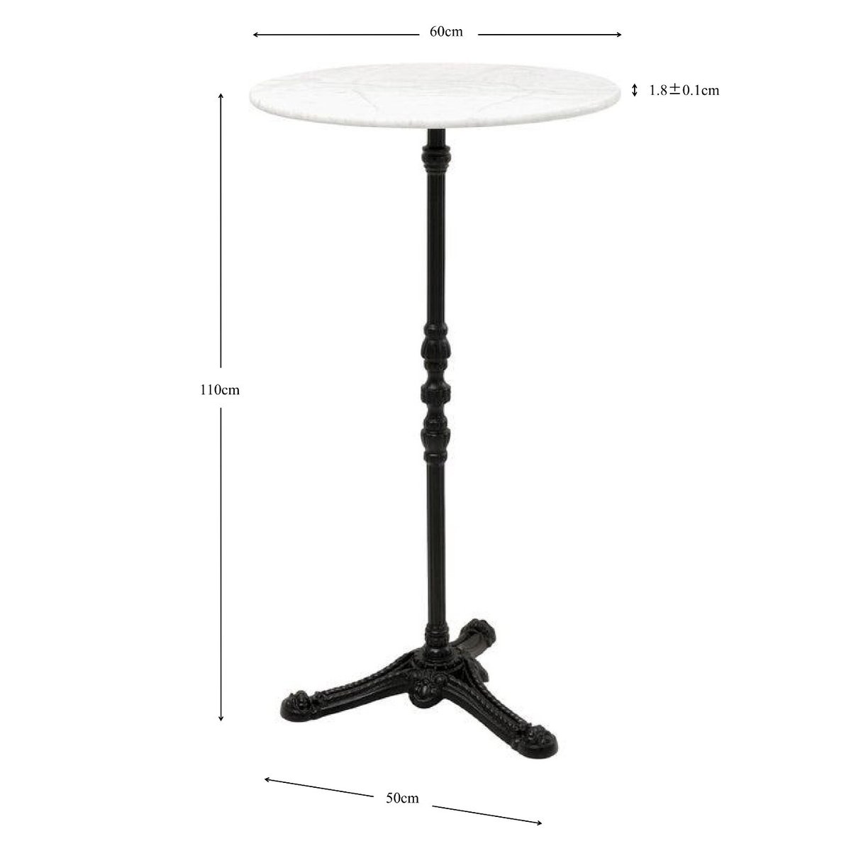 Table haute ronde en marbre et acier, BISTROT autres, KARE DESIGN