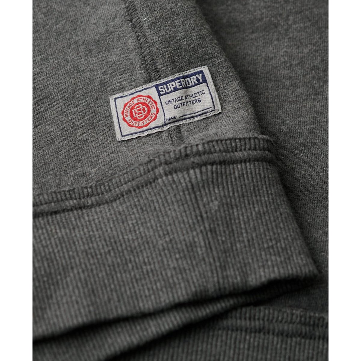 Pull à col boutonné Vintage Athletic anthracite chiné, SUPERDRY
