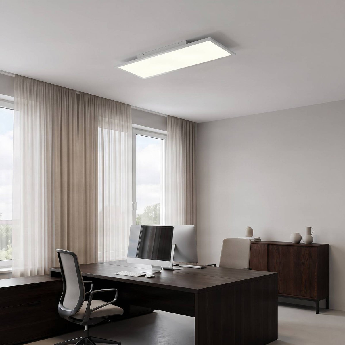 Plafonnier en aluminium moderneLED, Quais blanc, LINDBY
