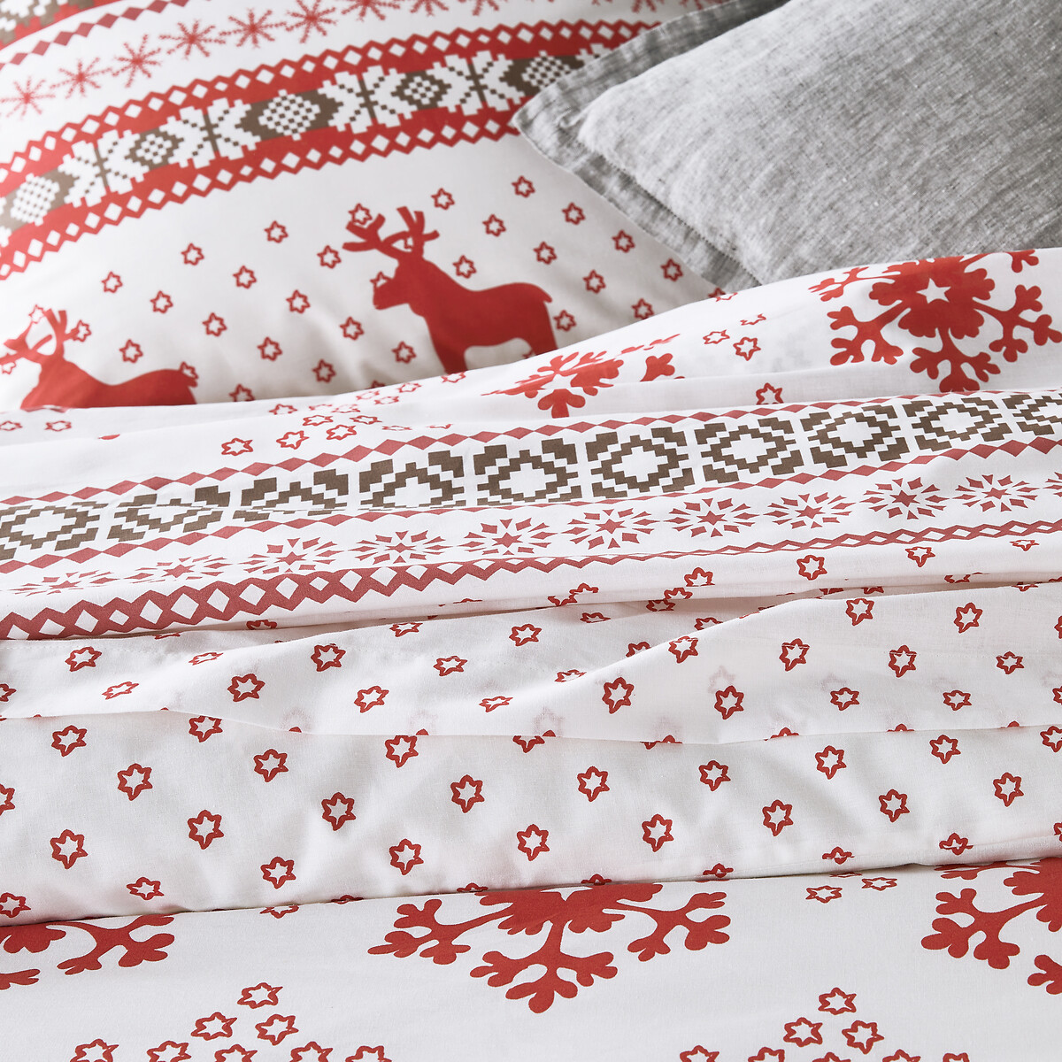 Housse de couette coton, Ovelis rouge, SO'HOME