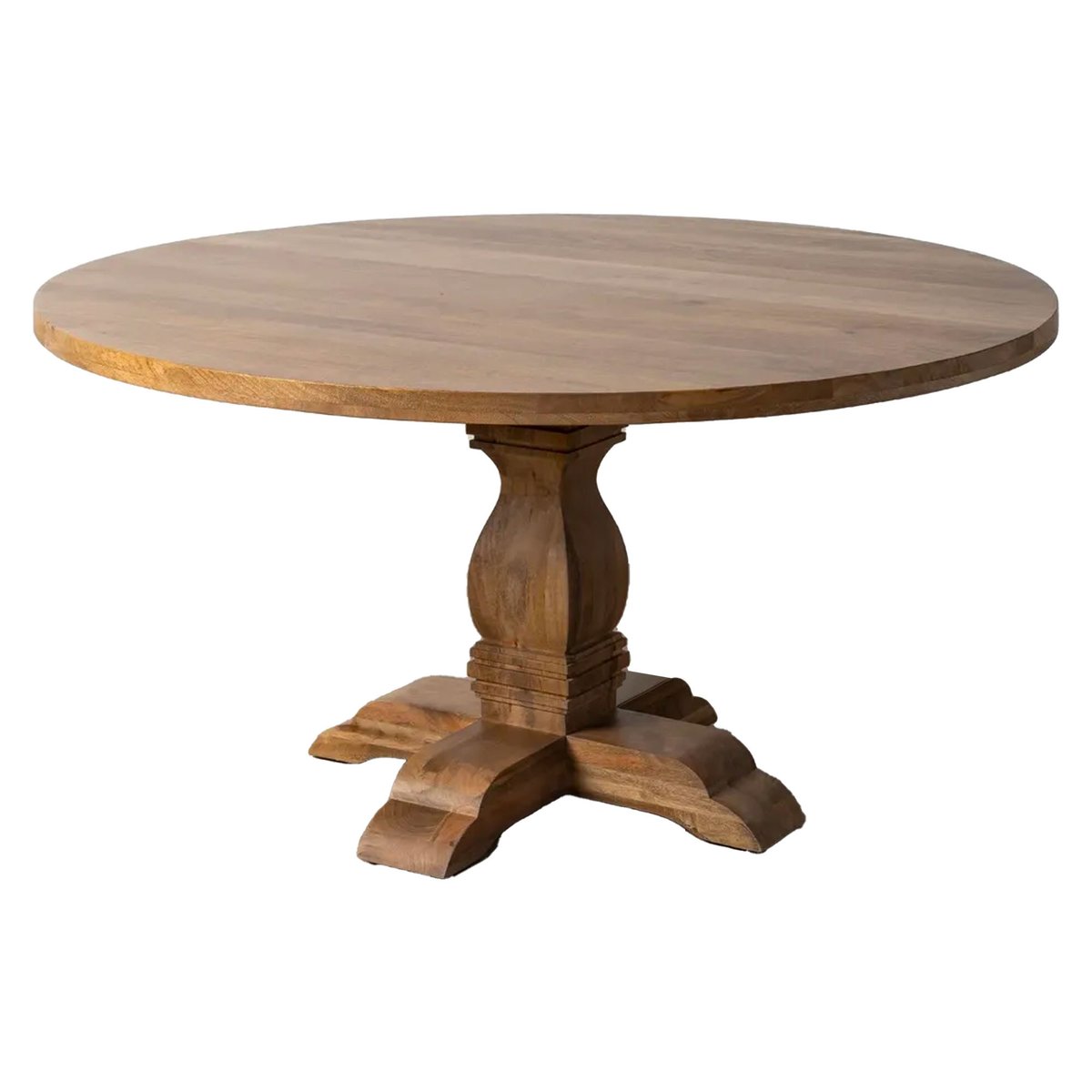 Table à manger classique ronde bois de manguier 150x150x76cm bois, WADIGA