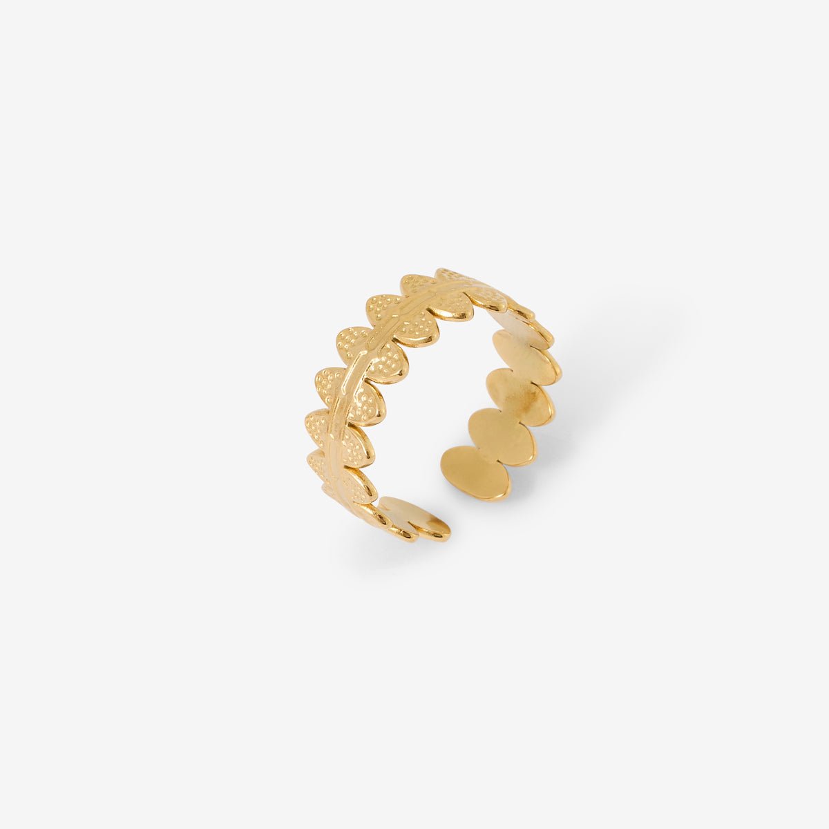 Bague martelée acier inoxydable doré doré, BALABOOSTE