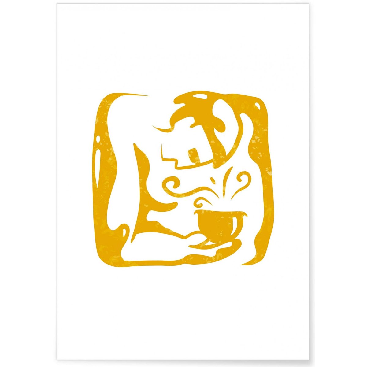 Affiche 'Café divin' blanc, L'AFFICHERIE