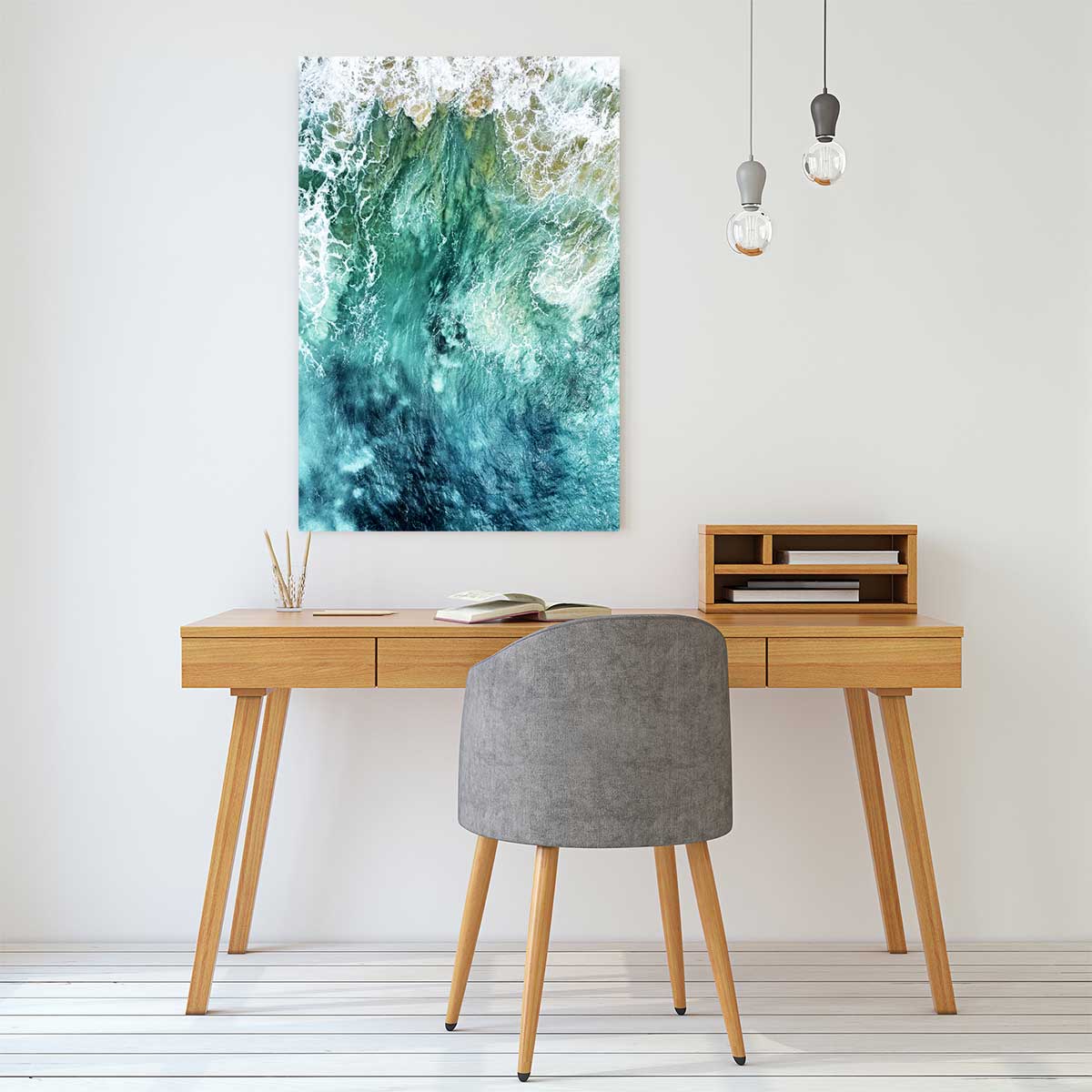 Tableau mer vague bleue tableau alu dibond, HEXOA