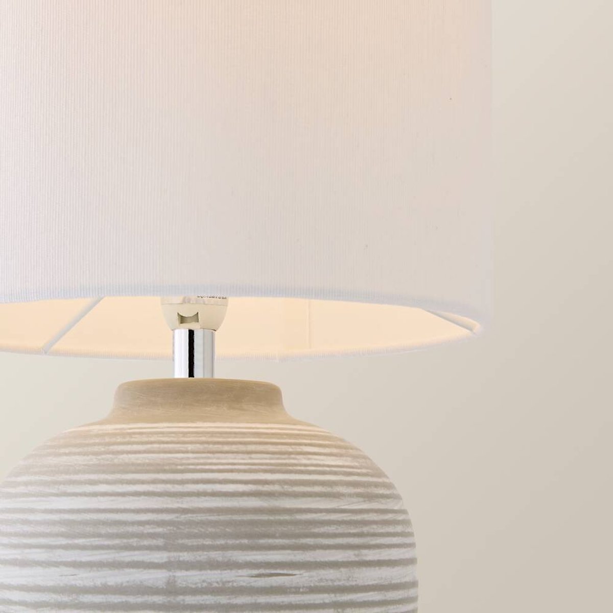 Reba Stone Grey Ceramic Table Lamp with Linen Shade grey, SO'HOME