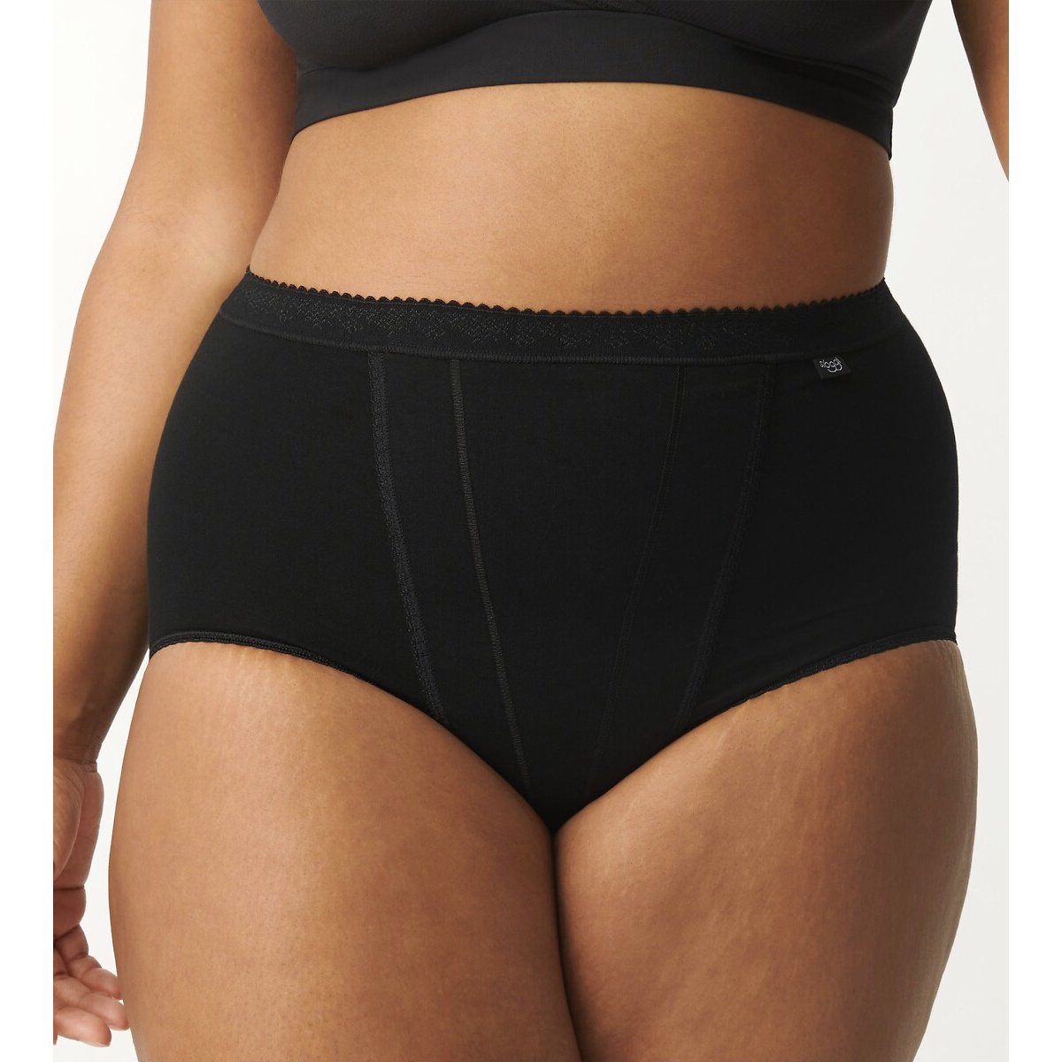 Confezione da 2 maxi slip pancia piatta Control nero , SLOGGI