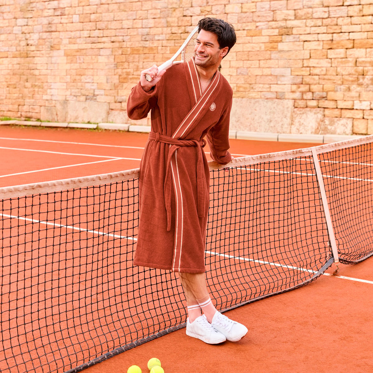 Peignoir ROLAND-GARROS 2026 terre battue, CARRE BLANC