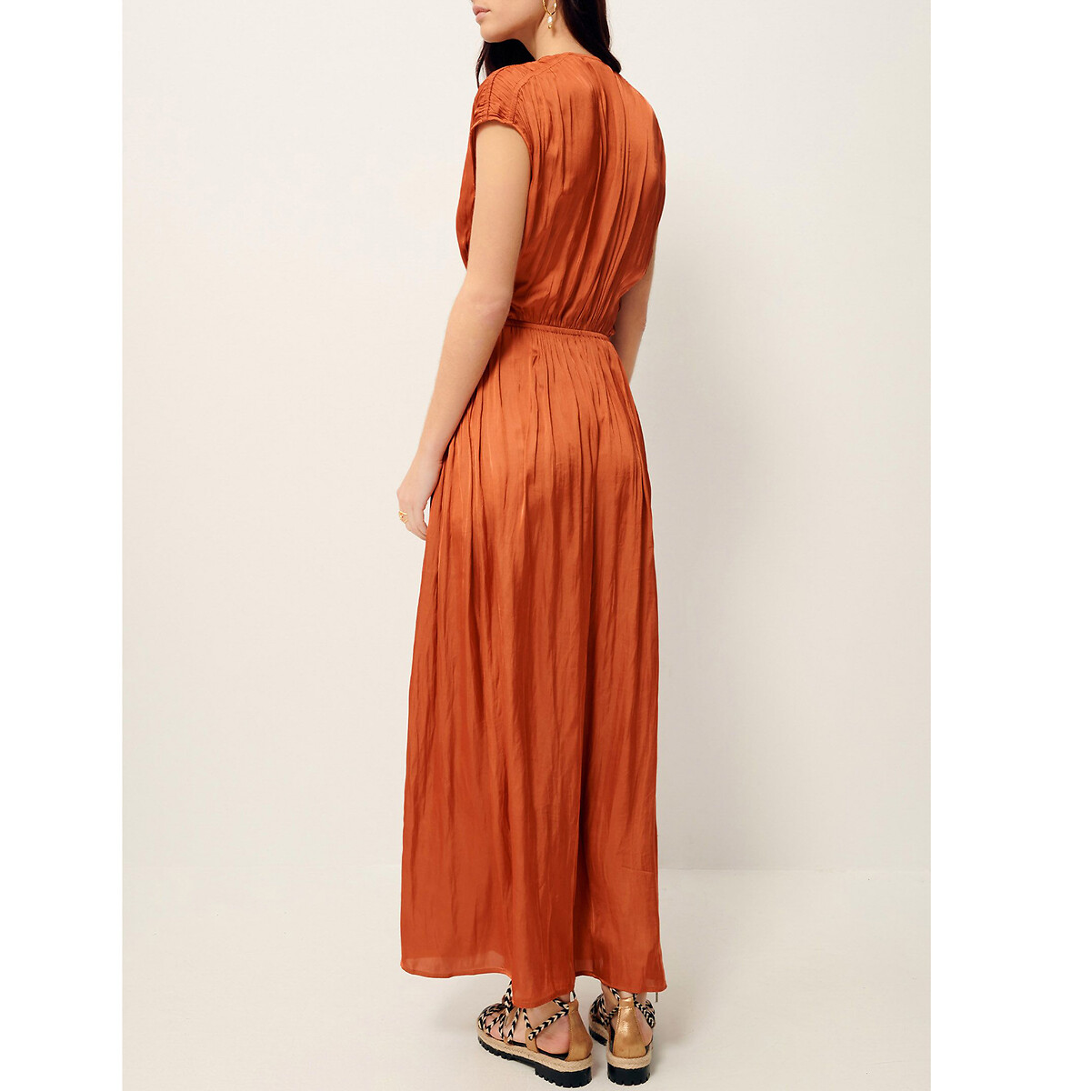 Robe longue en polyester VITTORIA rouille, SESSUN