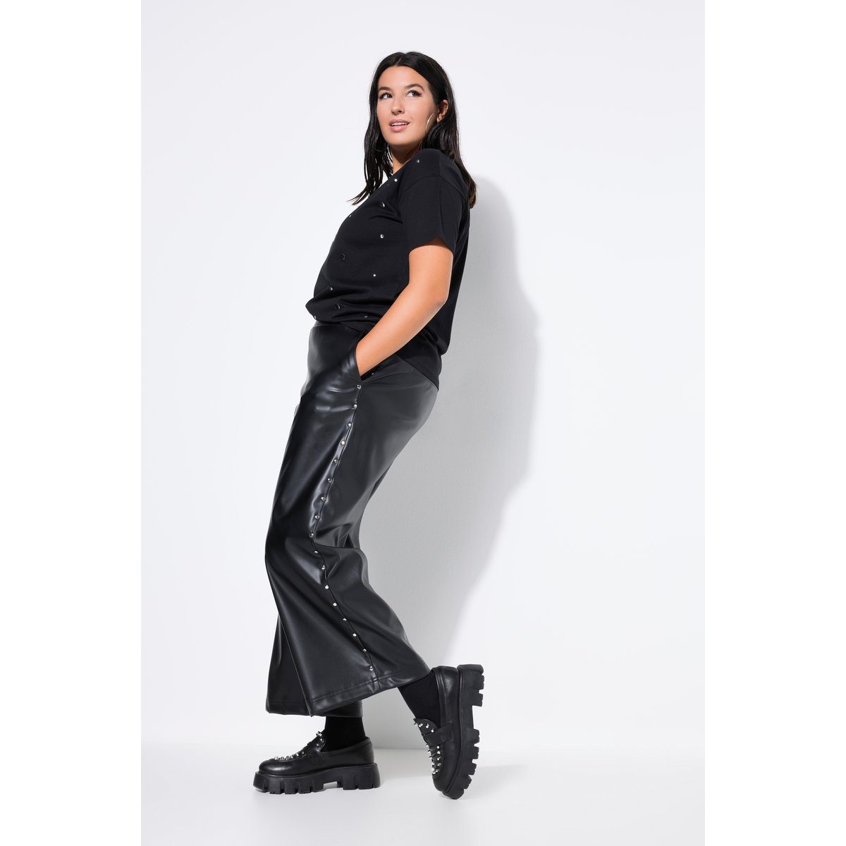 Jupe-culotte en simili noir, STUDIO UNTOLD