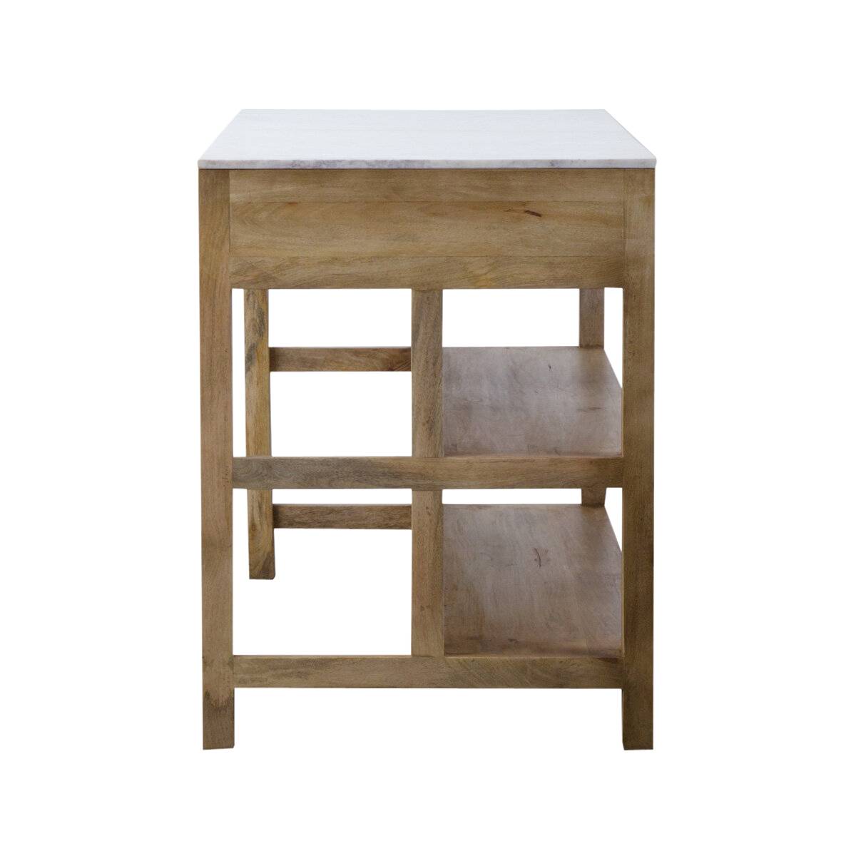Îlot central en bois de manguier LOUISA blanc, MADE IN MEUBLES