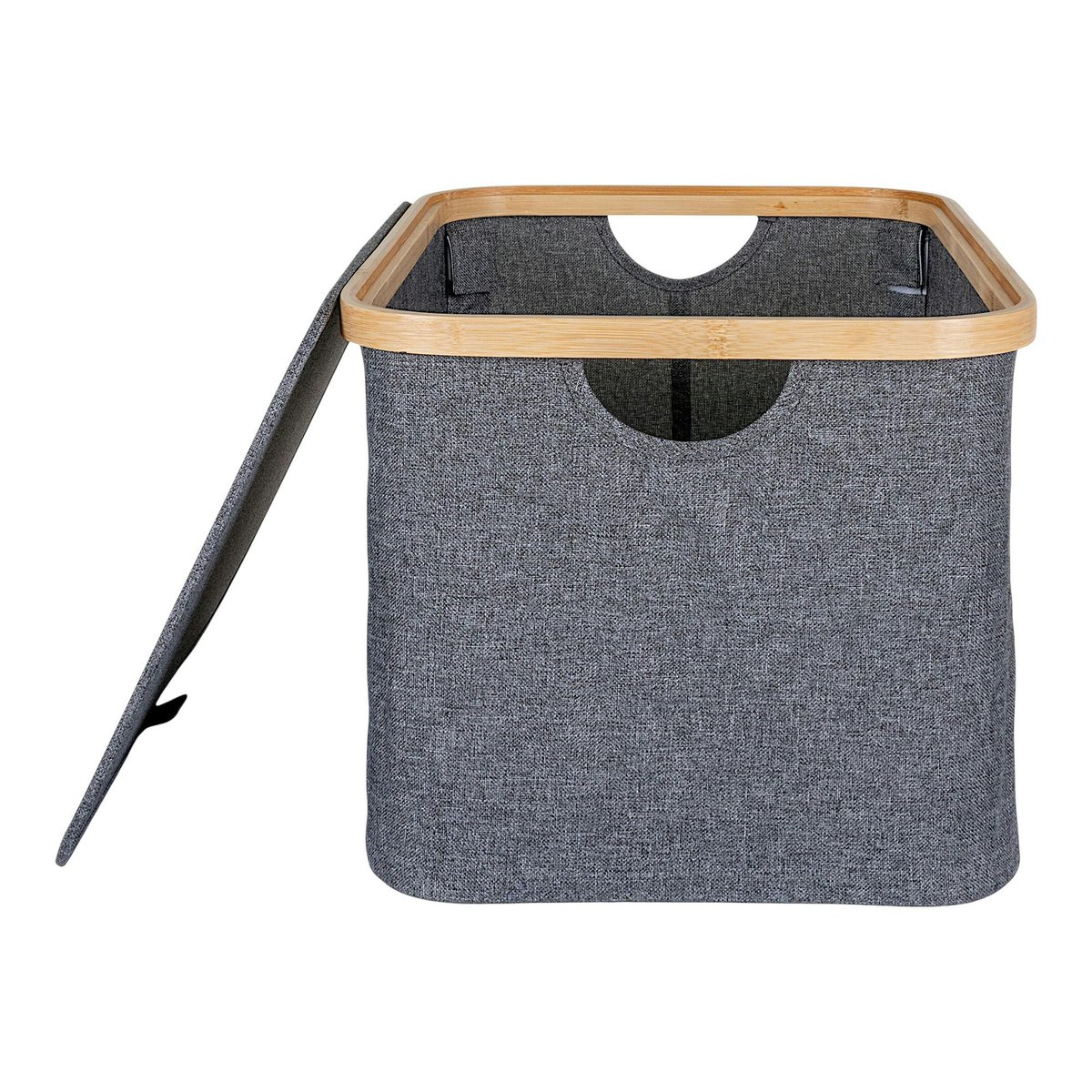Panier de rangement gris avec couvercle 45 cm gris foncé, PIER IMPORT