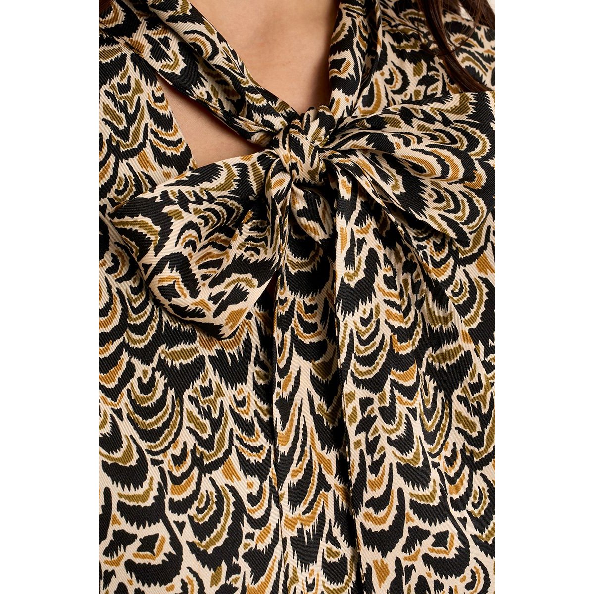 Robe ajustée col à nouer black leonie, MOLLY BRACKEN