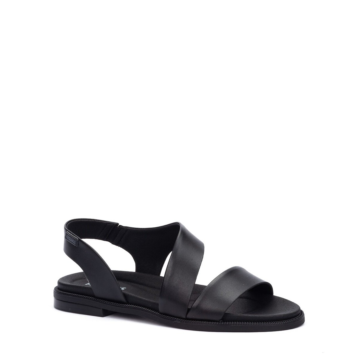 Sandales plates en cuir Navia noir, PIKOLINOS