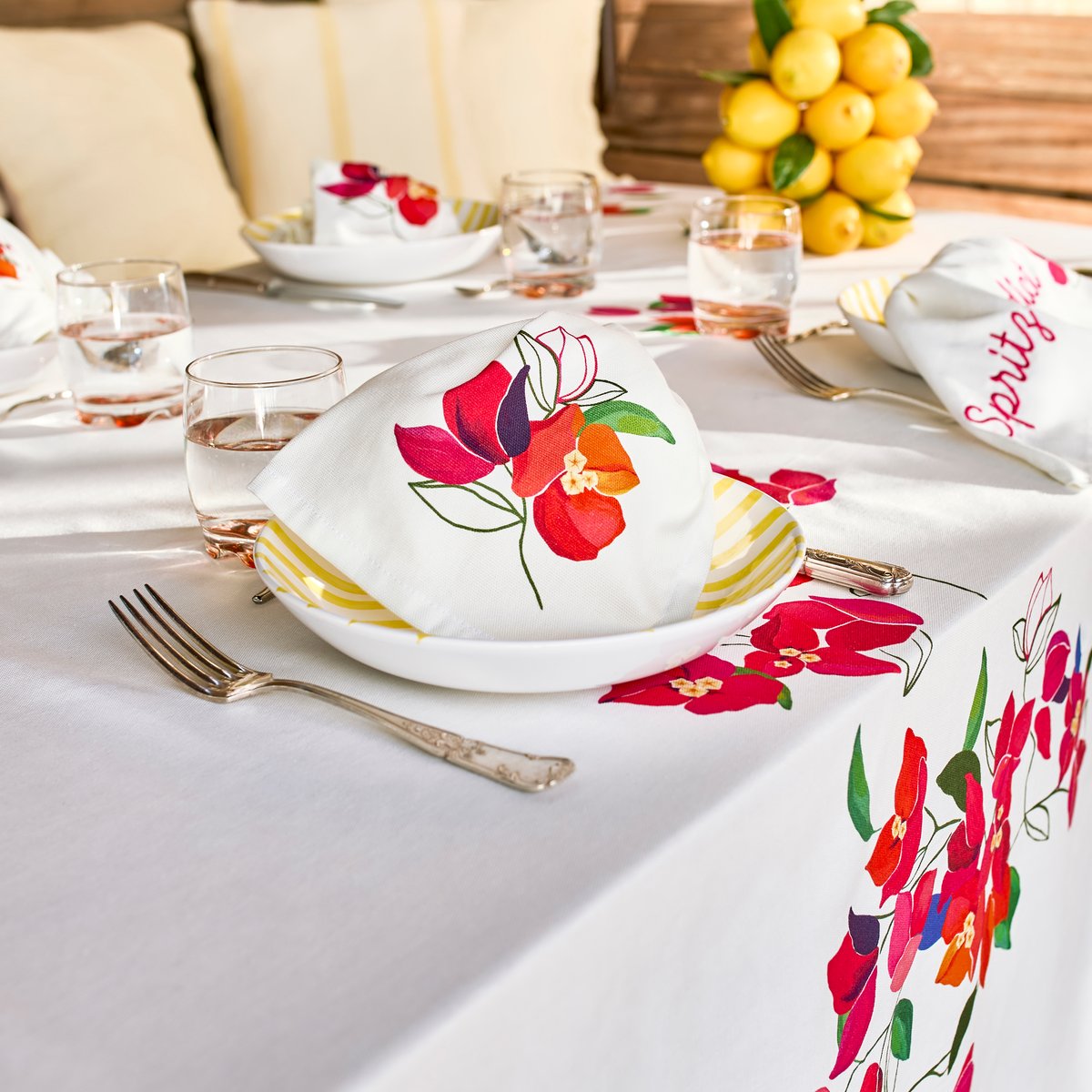 Serviette de table coton NECTAR beige, CARRE BLANC