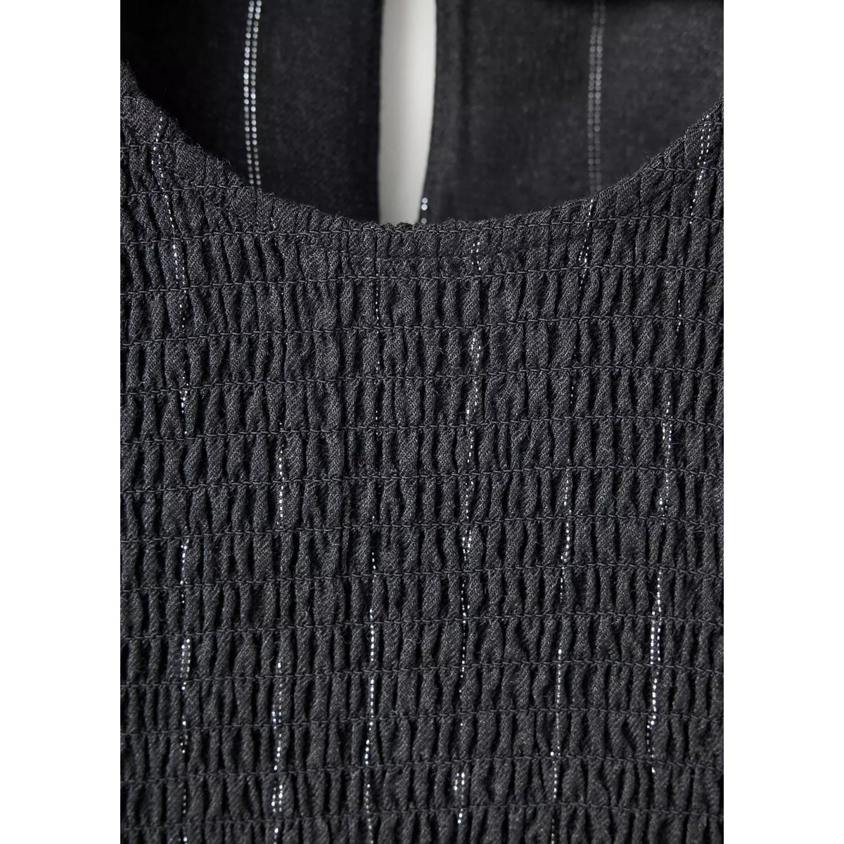 Blouse à motif nid d'abeille en fil métallisé gris anthracite, MANGO TEEN