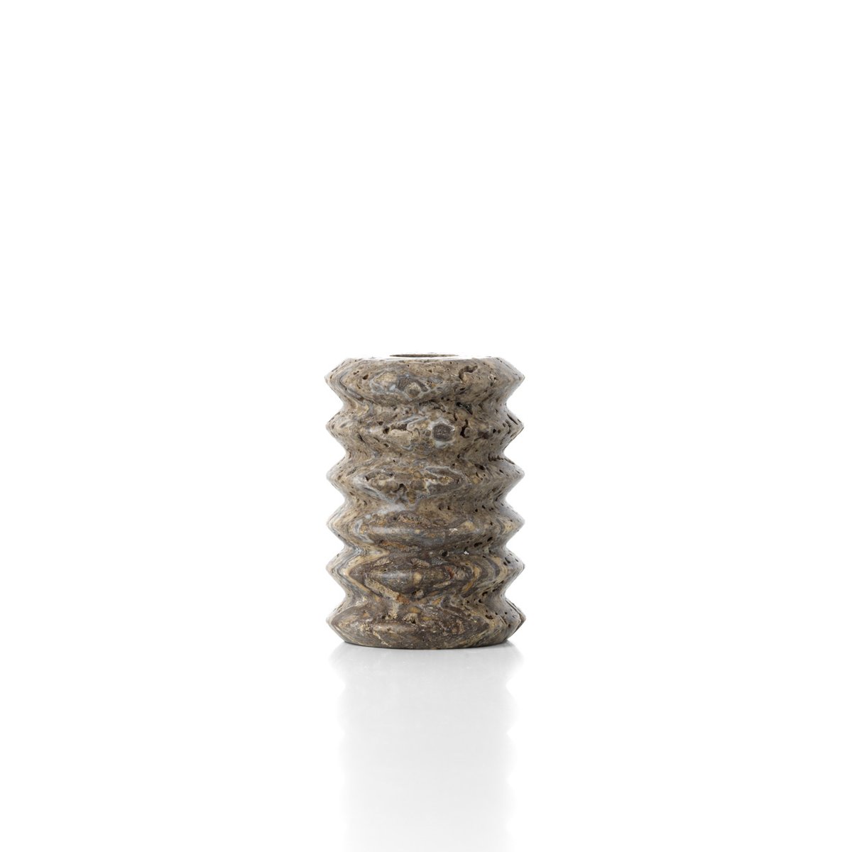 Bougeoir en travertin TRAVERTINE RIPPLE gris, BAZAR BIZAR