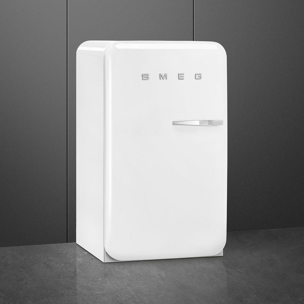 Mini réfrigérateur happy bar 1 porte poignée à droite FAB10 blanc brillant, SMEG