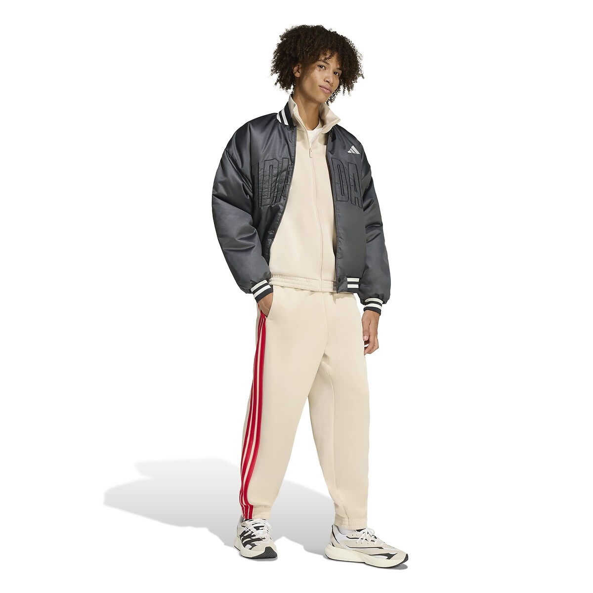 Sweat zippé col montant graphique beige, ADIDAS SPORTSWEAR