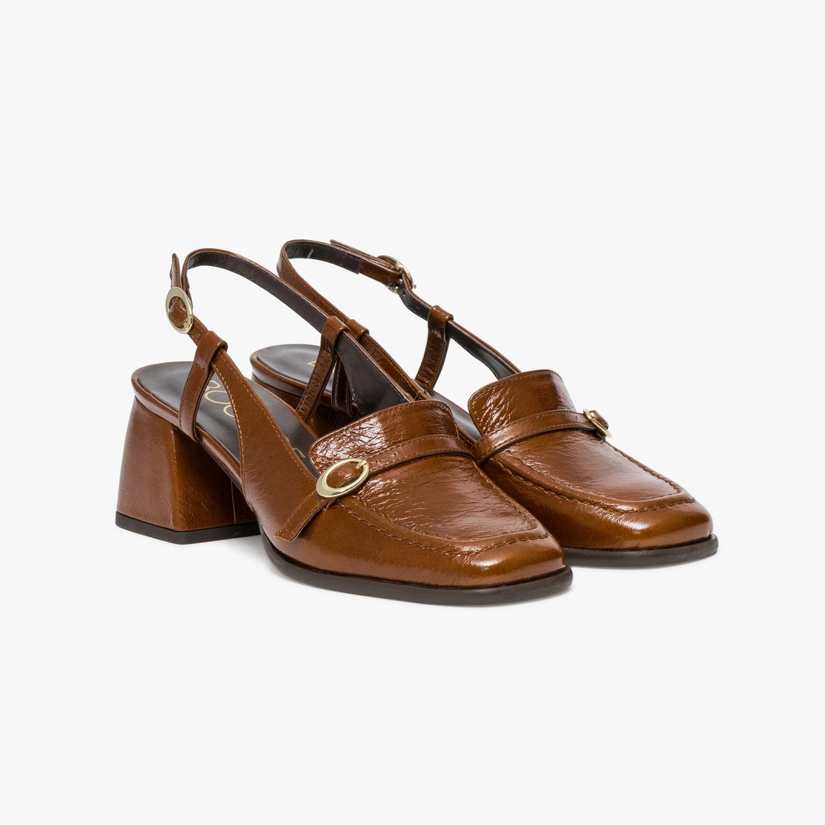 Escarpin en cuir DOMITILLE camel cognac, BOCAGE
