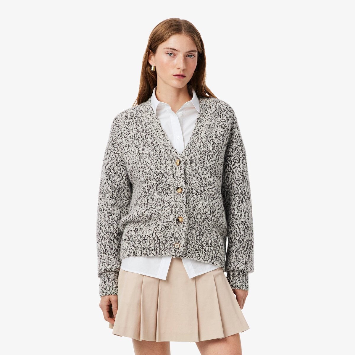 Cardigan maille moulinée laine beige-wt8, LACOSTE