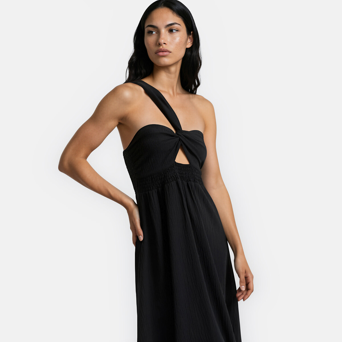 Abito lungo con bustino e spallina asimmetrica nero , LA REDOUTE COLLECTIONS
