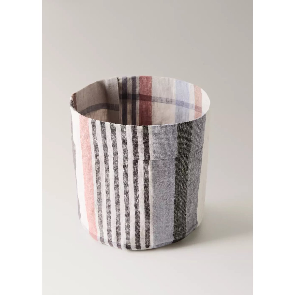Panier à pain en lin rayée gris clair/pastel, MANGO HOME
