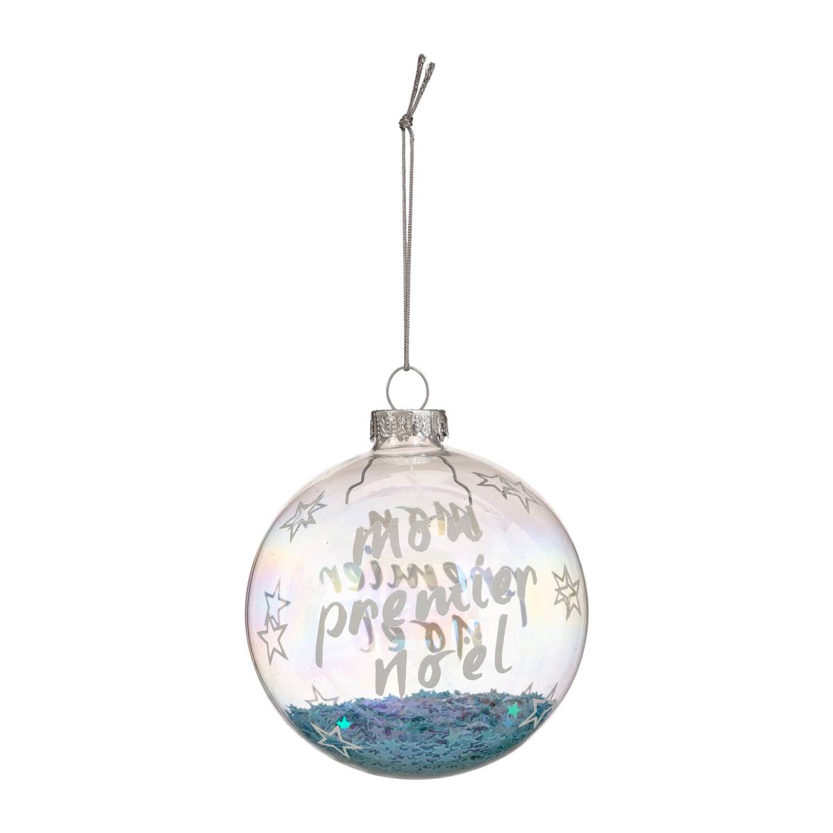 Boule de Noel Verre 80 mm rose, ATMOSPHERA