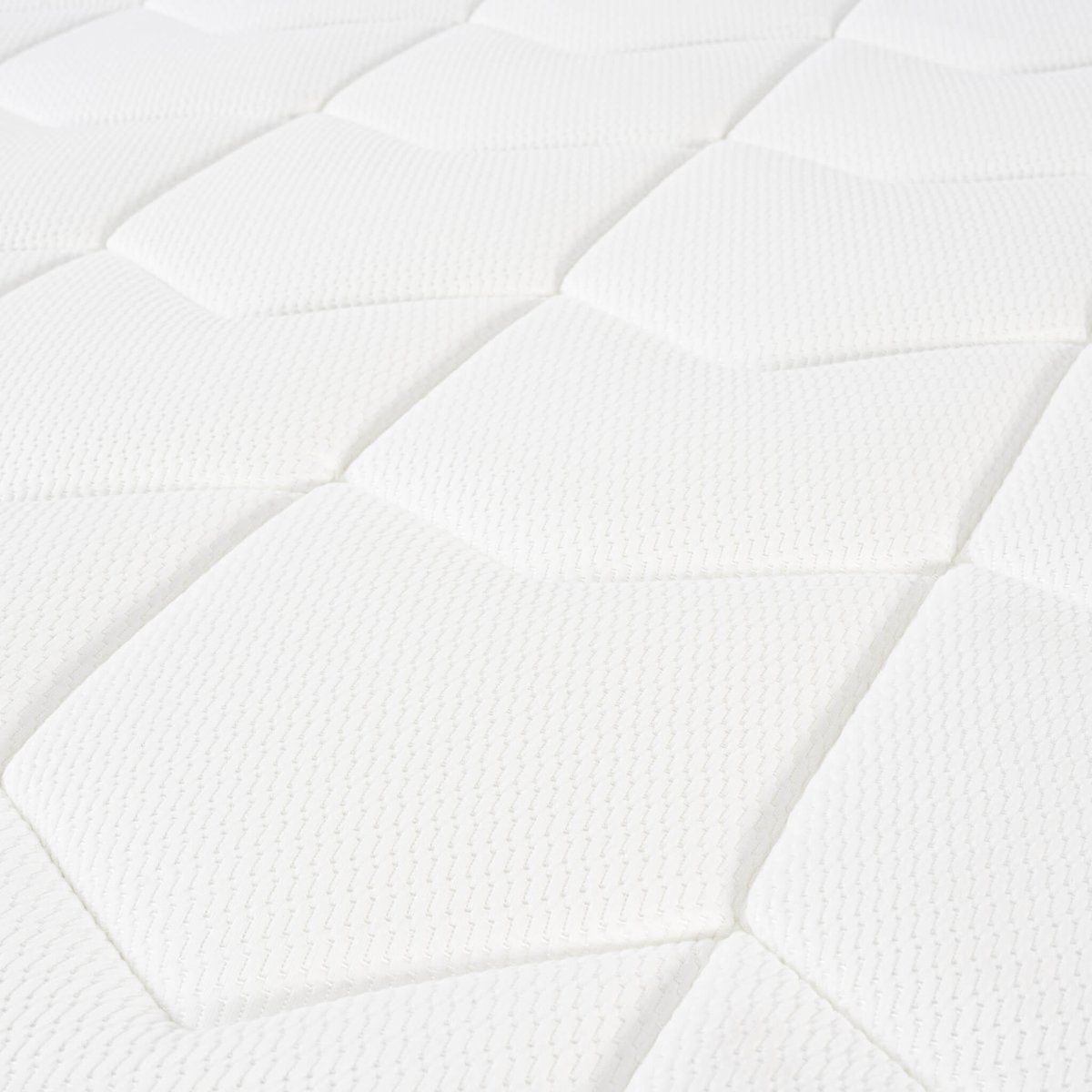 Ensemble matelas ressorts ensachés et mémoire de forme DESTINATION, sommier confort ferme et pieds blanc, EPEDA