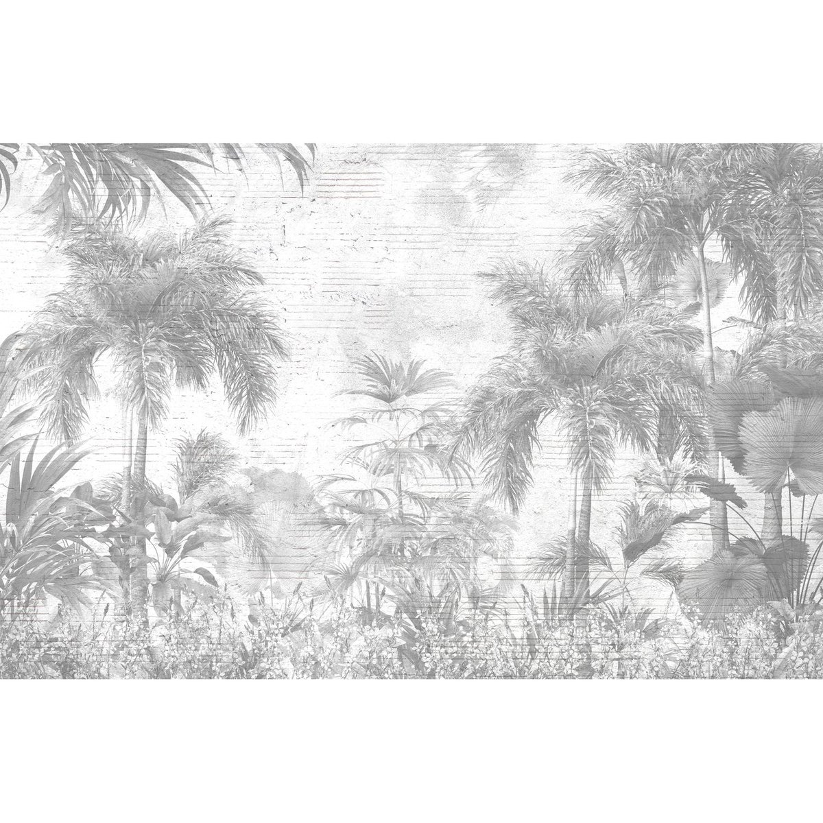 Lot de 6 sets de table motifs jungle SAGE gris, TOILINUX