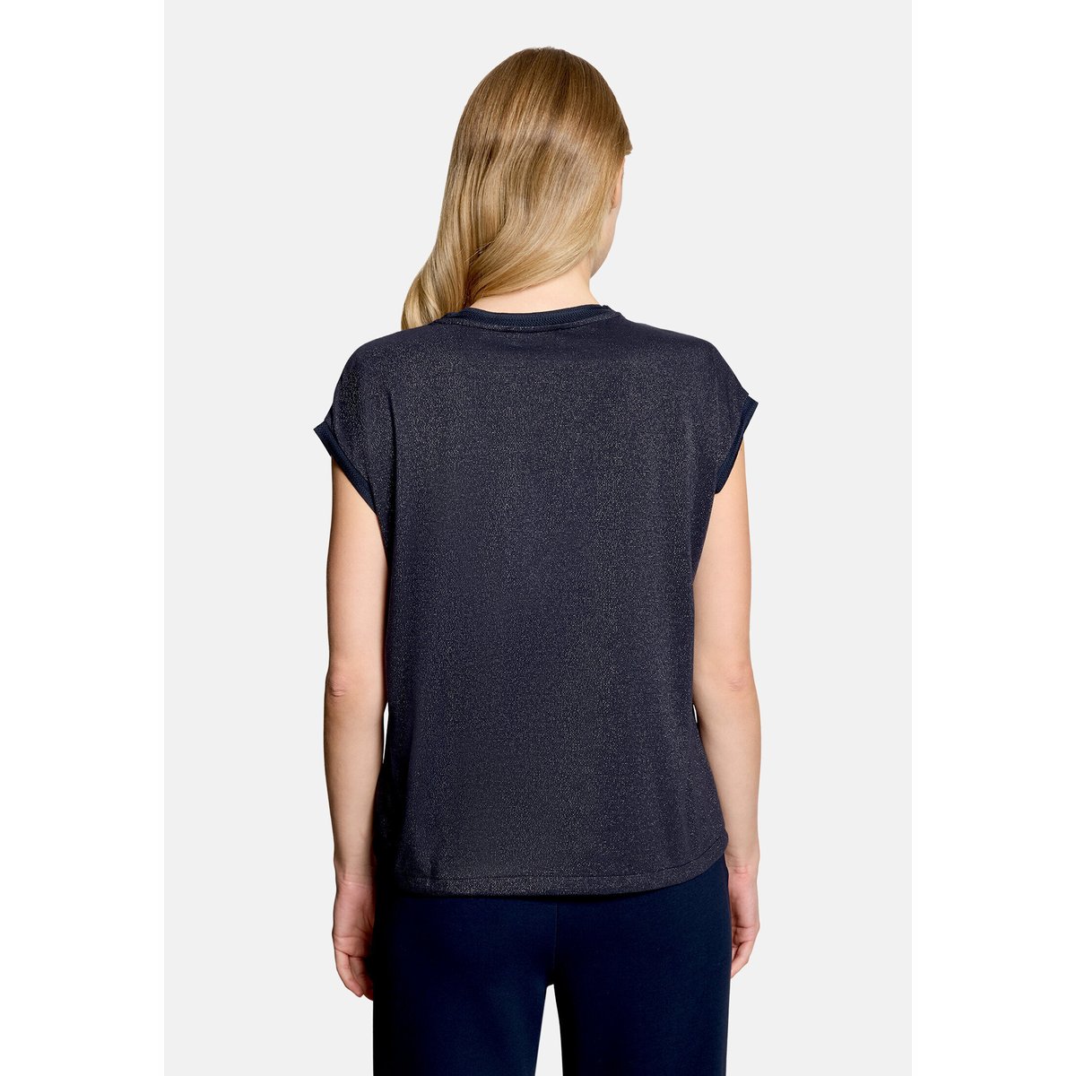 Haut imprimé à cordon coulissant sous tunnel dark blue/khaki, BETTY BARCLAY