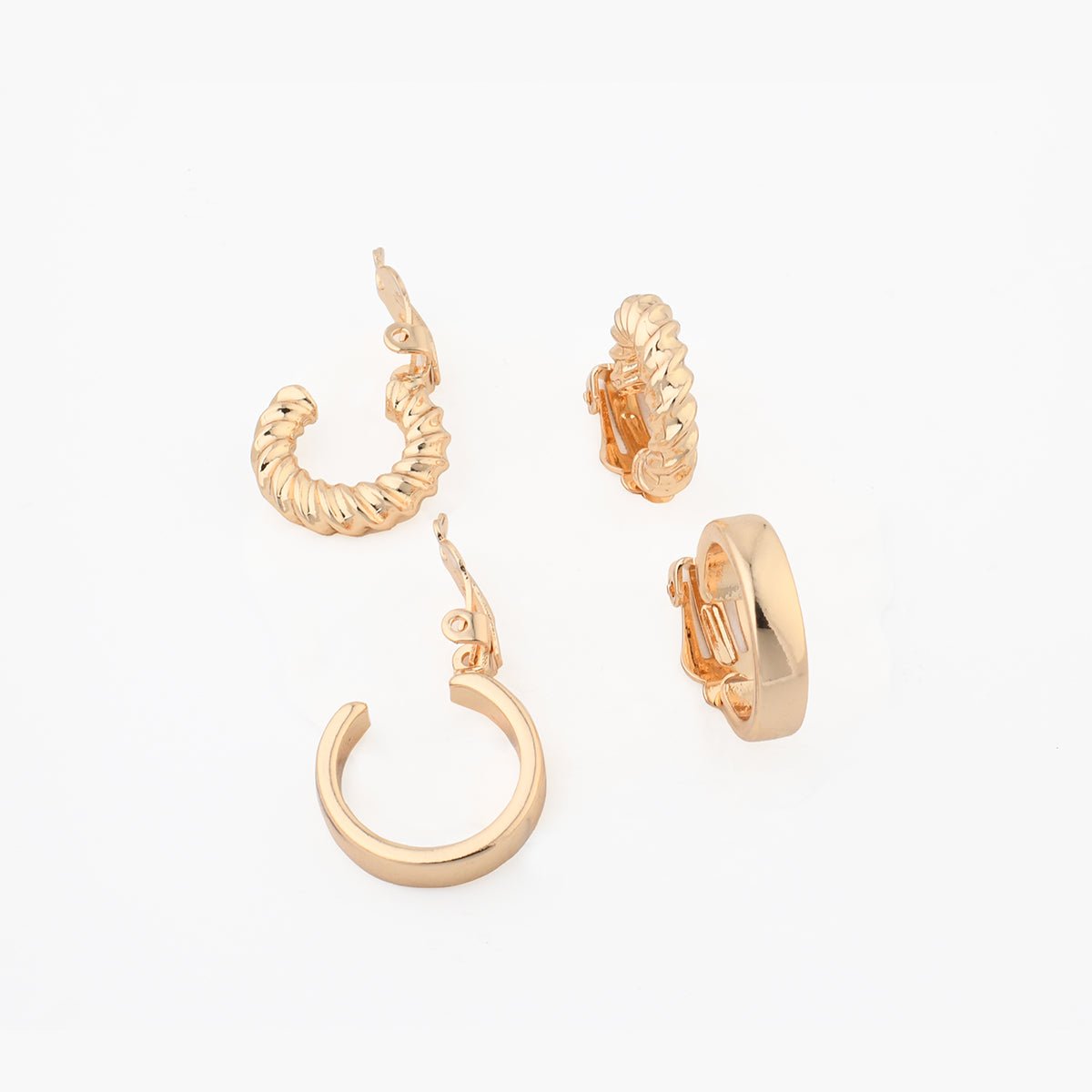 Boucles d'oreilles clips - set x2 créoles dorées doré, BALABOOSTE