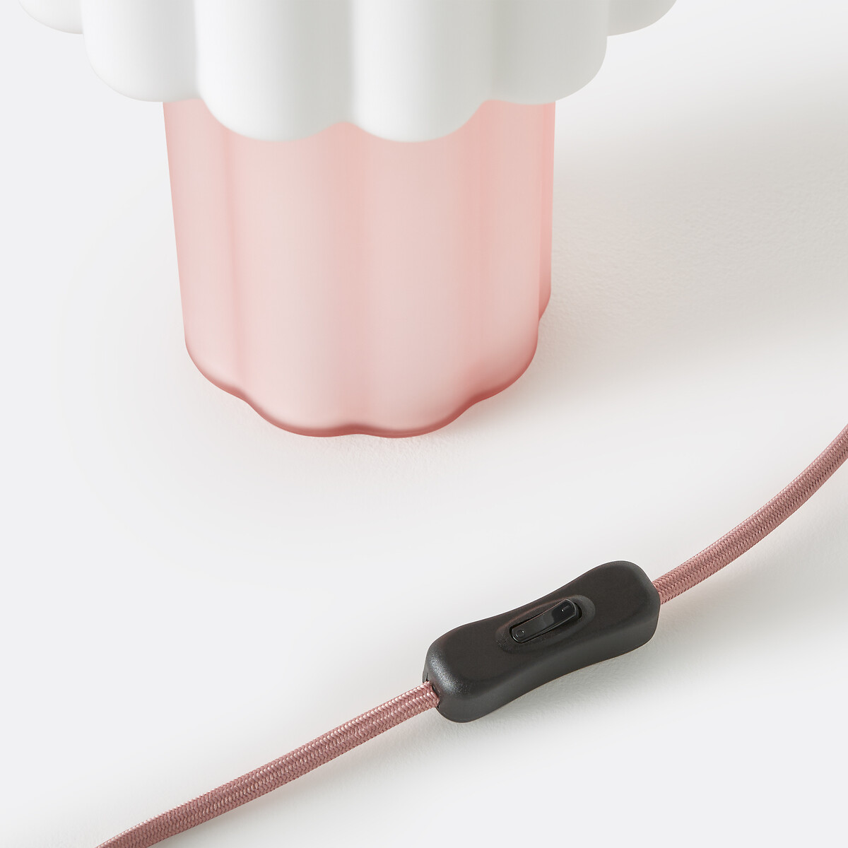 Lampe à poser, en verre coloré et opaline, JUSTYNA rose, LA REDOUTE INTERIEURS