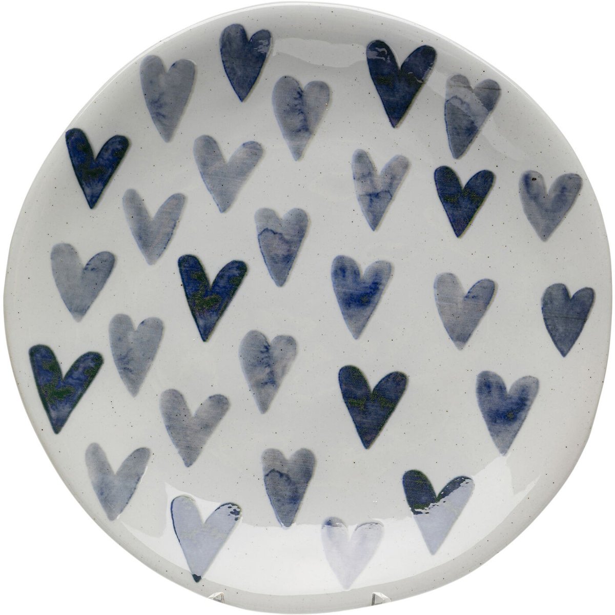 Lot de 4 assiettes plates, CUORI bleu, KARE DESIGN
