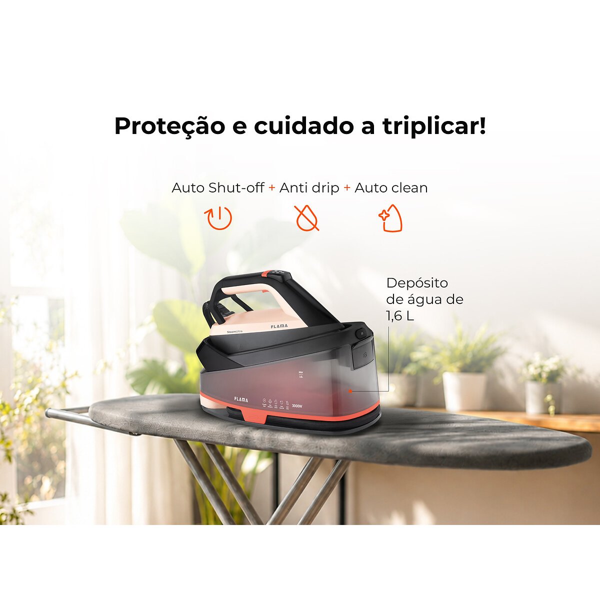 Ferro com Caldeira SteamUltra 3000W Bege 5541FL, FLAMA bege, FLAMA