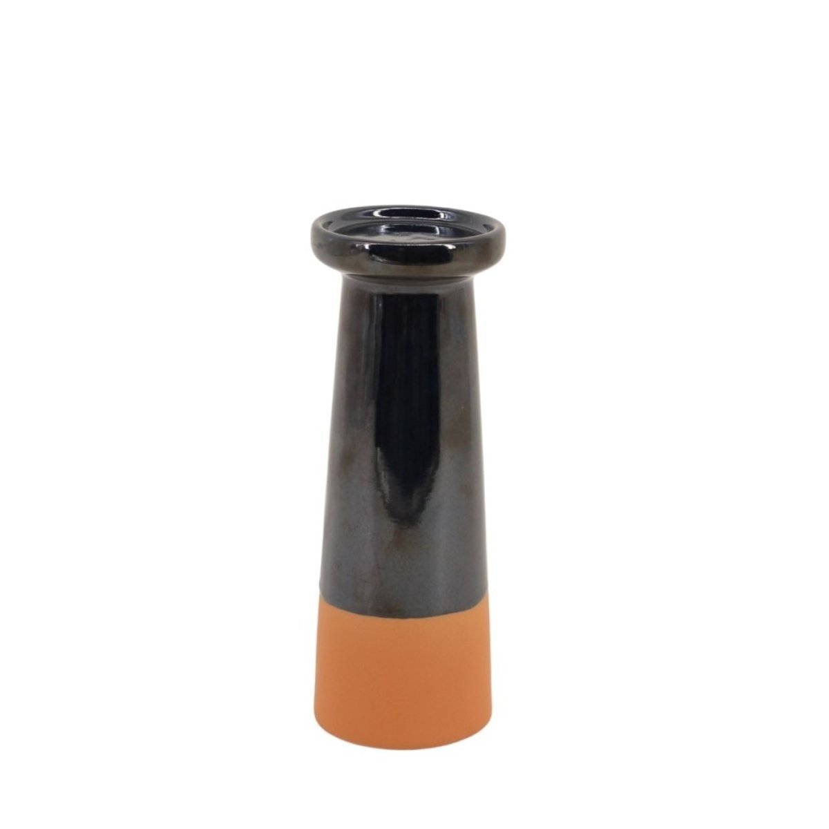 Bougeoir conique en grès 25,7cm noir, ORNAMI