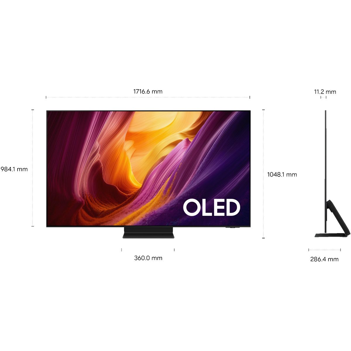 TV OLED TQ77S95H (2026) 77" (195 cm) 4K - Smart TV avec IA, anti-reflet, boîtier déporté (câble invisible) couleur unique, SAMSUNG