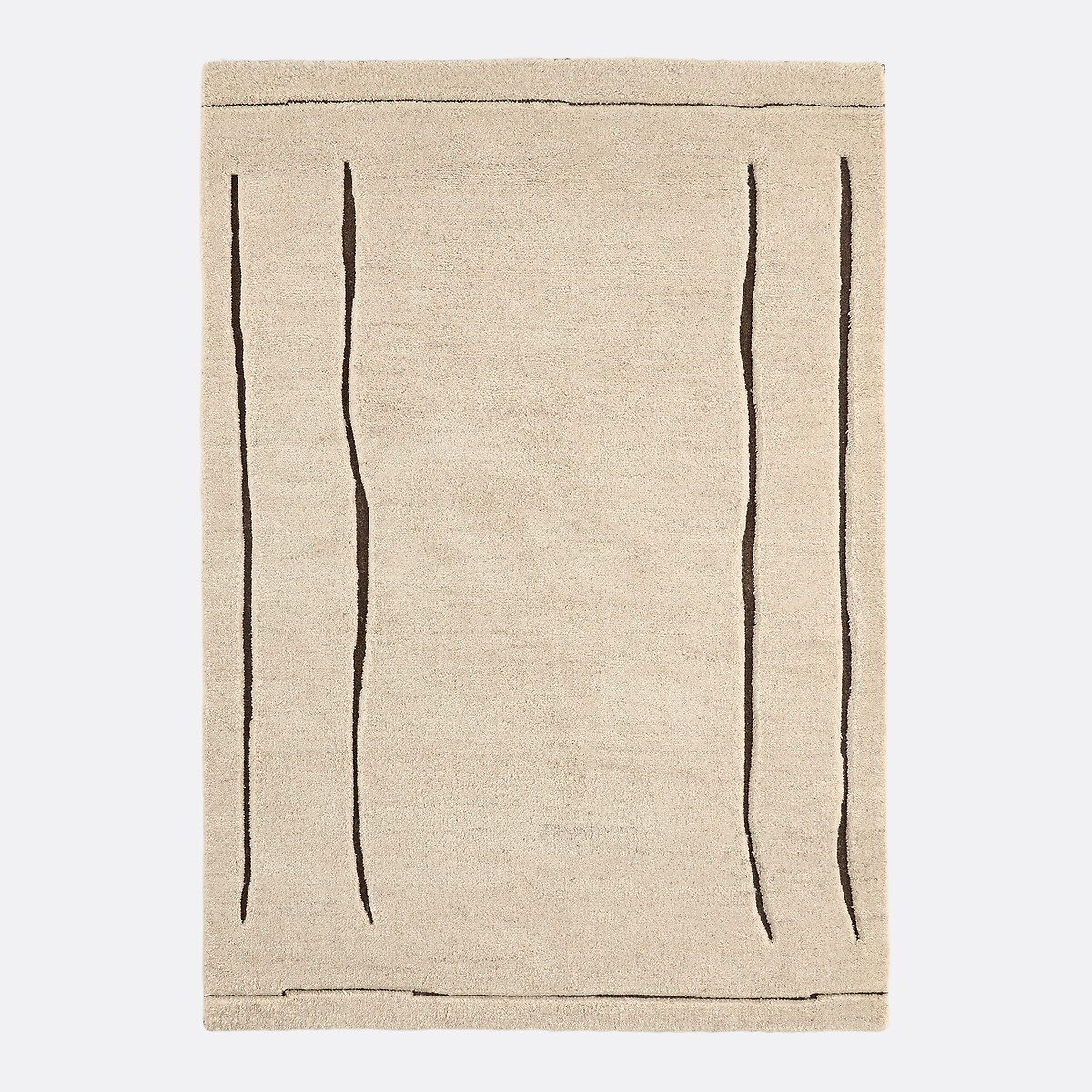 Tapis noué à la main, en pure laine, TORRENCE naturel/marron, AM.PM