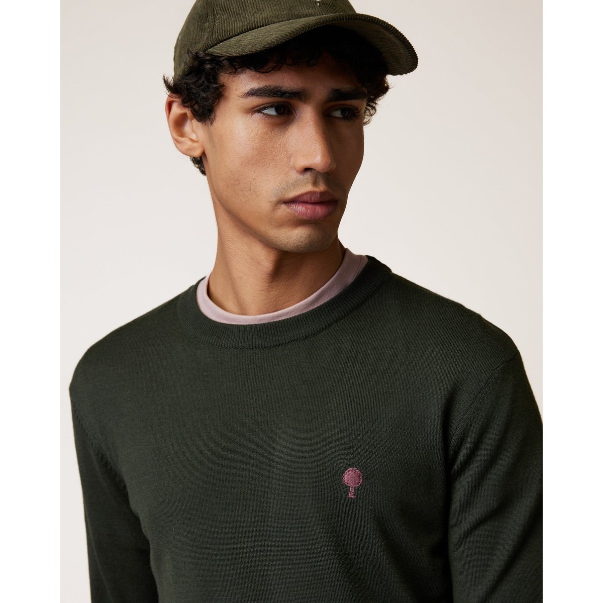 Pull en maille kaki, FAGUO