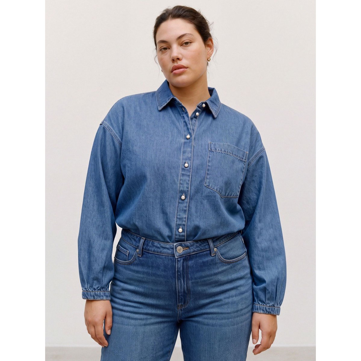 Chemise En Denim medium blue denim 1, VERO MODA