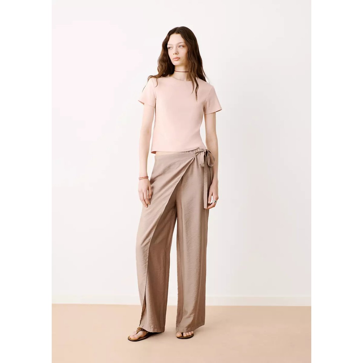 T-shirt détail ouverture rose pastel, MANGO TEEN