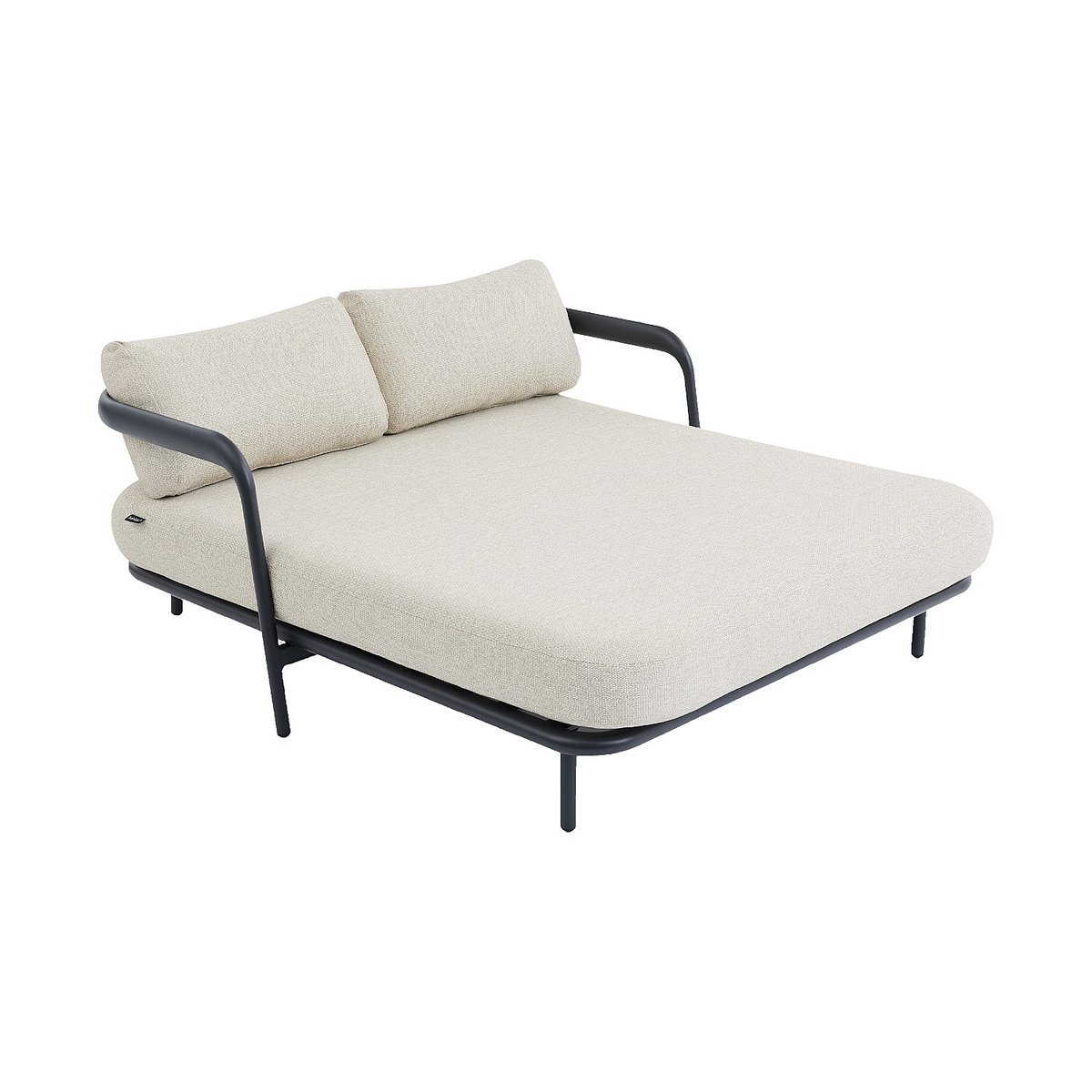Bain de soleil double en aluminium et tissu NAZARE beige, HABITAT